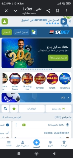 أفضل مواقع المراهنات في مصر لعام 2026: 1xbet