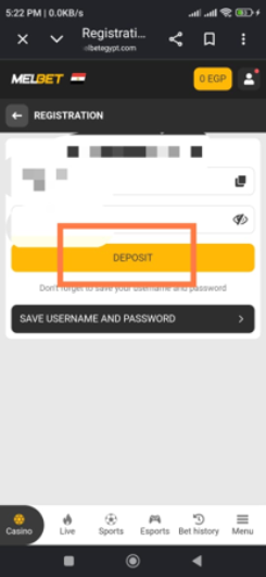 موقع مراهنات فودافون كاش: second step of the deposit