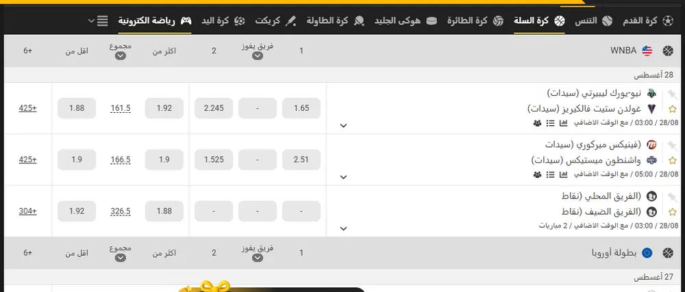 مراهنات كرة السلة NBA من السعودية