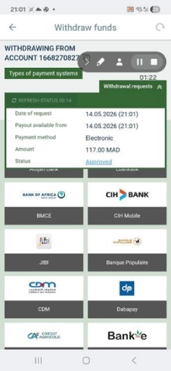 Melbet withdrawal status