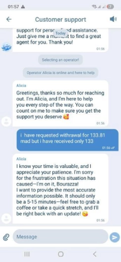 مراجعة 1xbet: customer support